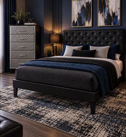 Free delivery! Brand new queen size platform bedframe includes mattress