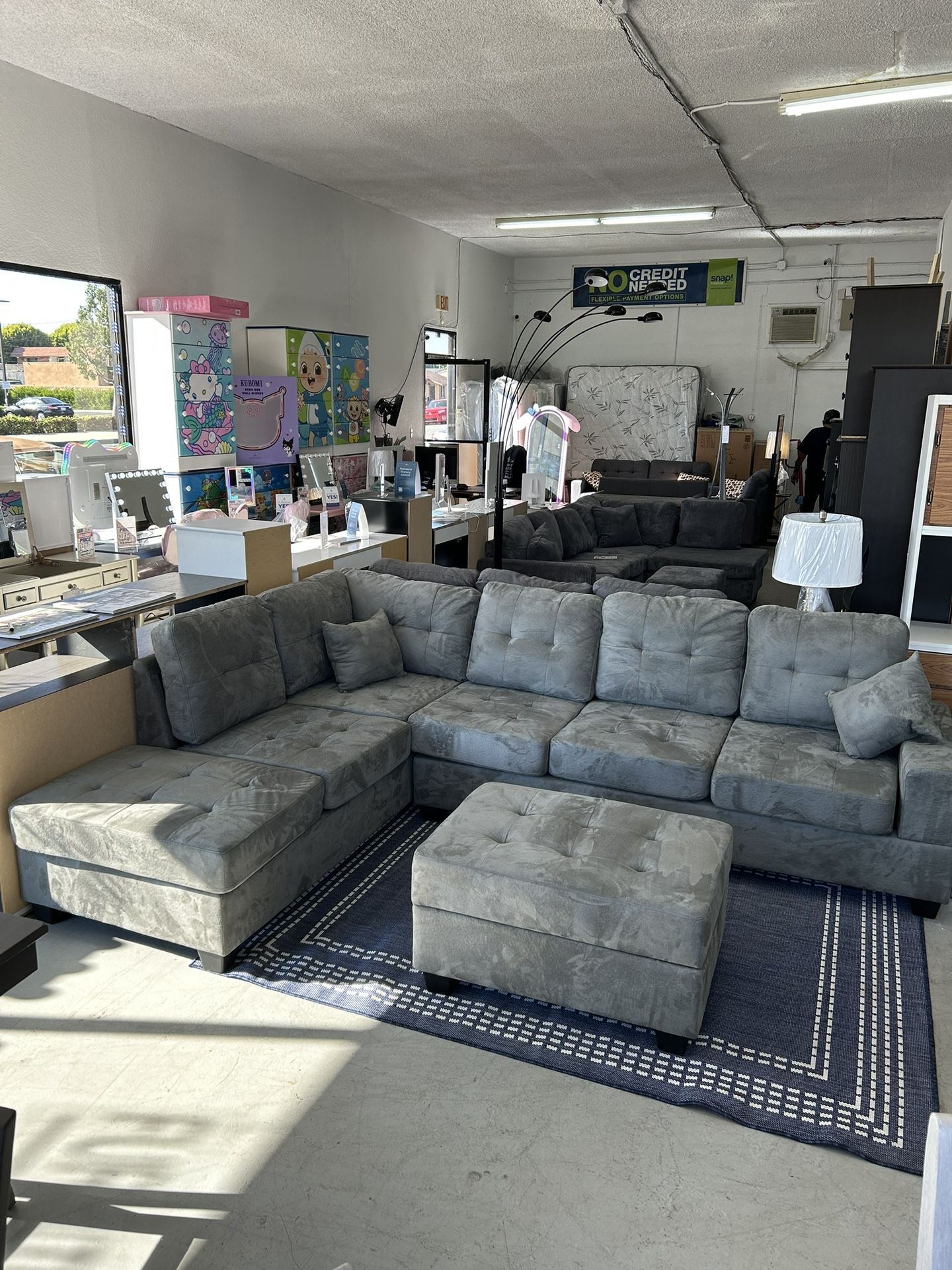 Sectional Sofa With Ottoman, Different Colors Available To Order