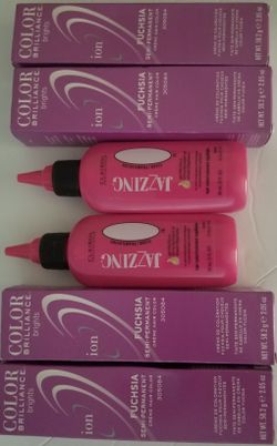 Color brilliance semi permanent fuchsia and clairol jazzing hair colorant