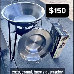 Caso de acero grande un disco de bola bajo para freír incluye base con quemador de gas propano con encendido automático