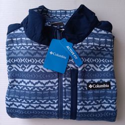 XXL Columbia Weather II Printed Men's Half Zip Pullover Sweater Active Fit Blue