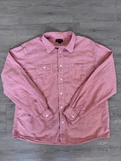 Lands' End Men's XL Traditional Fit Long Sleeve Cotton Button-Up Shirt Coral