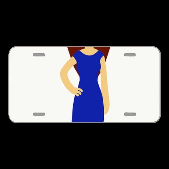 License Plate Novelty Car Front Blue Dress Woman Business Female