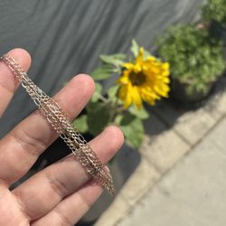 14k Tri-gold Figaro Chain 22-23inch