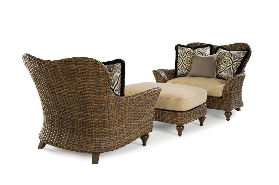 Lane Venture Wicker Furniture Excursions Set Cuddle Chairs And Ottoman