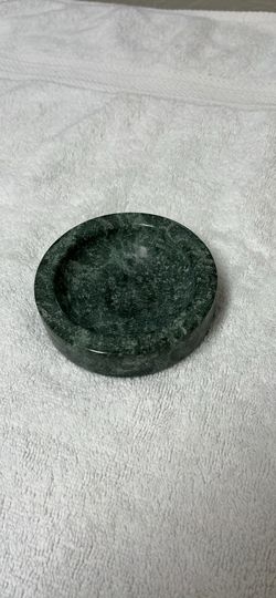 Vintage Green Marble 4” trinket tray