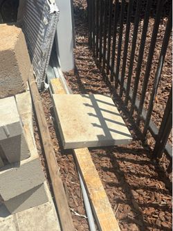 Cinder blocks and pavers