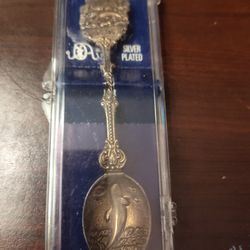 Antique Silver Plated Dolphin Collector Spoon