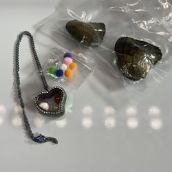 Rainbow Heart Locket Necklace