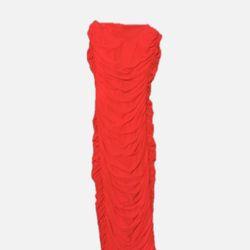 Tight Scrunched Red Dress