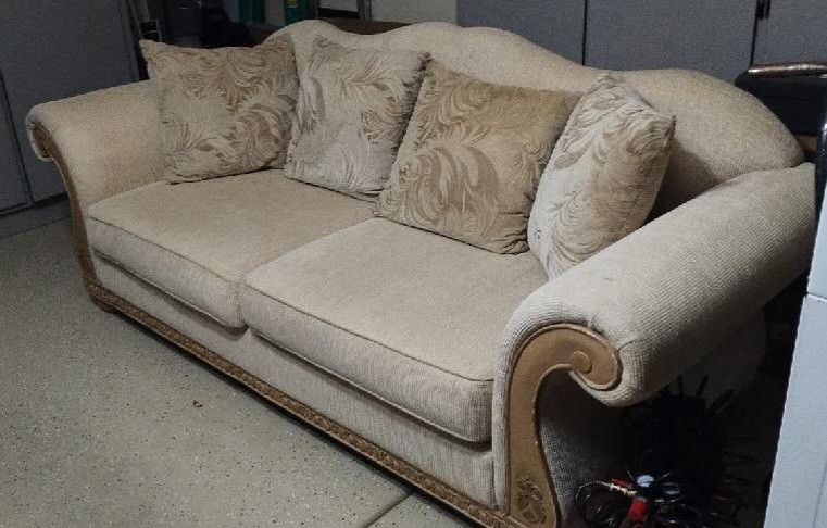 *Delivery* Nice Beige couch. Super comfortable. 