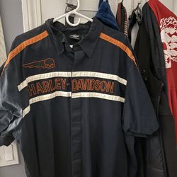 harley davidson button down collar short sleeve shirts. 