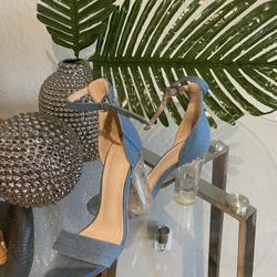 Denim High heels Shoes Size 7 