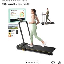 UREVO Strol 2E Smart 2-in-1 Folding Treadmill, Compact Walking Pad with Safety Handle, Plug and Play, Standing Desk Treadmill with Dual LED Display, S
