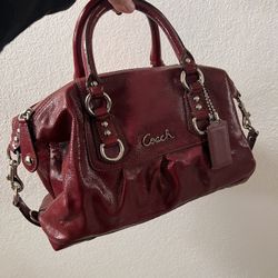 COACH Ashley Red Patent Satchel/Shoulder Bag F15455