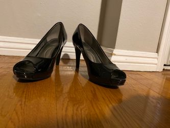 Open toed black heels