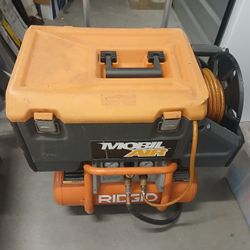 Portable Rigid 2.5 Gal Dual Tank Air Tank w/ Toolbox & Tools