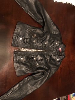 Black faux leather jacket size 5T Purchased from Dillards