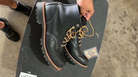 Red Wing Men's Roughneck in Black Oil Slick Leather