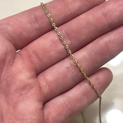 10kt Gold Rope Chain 1.5mm 18inch