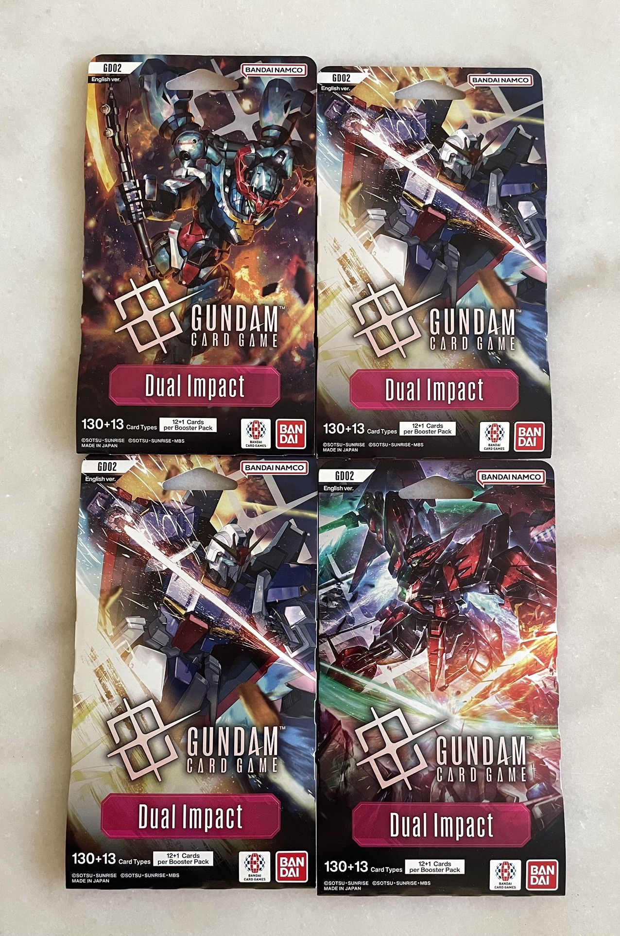 Gundam The Card Game: Dual Impact Booster Packs (set of 4)