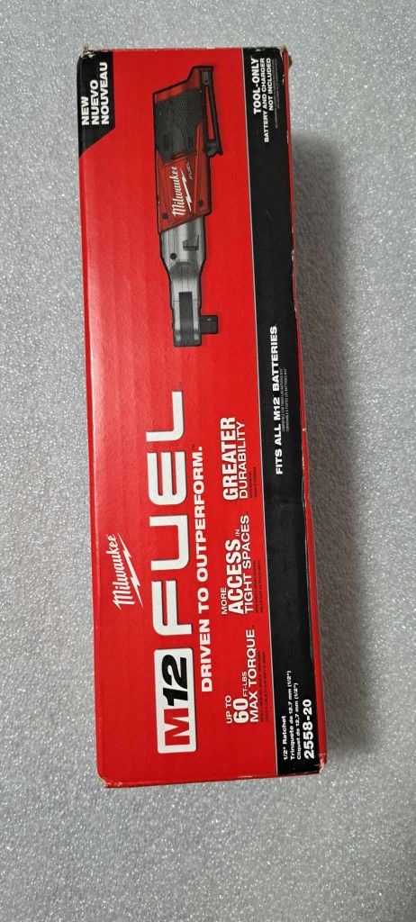 MILWAUKEE M12 FUEL BRUSHLESS CORDLESS 1/2" HIGH TORQUE RATCHET 