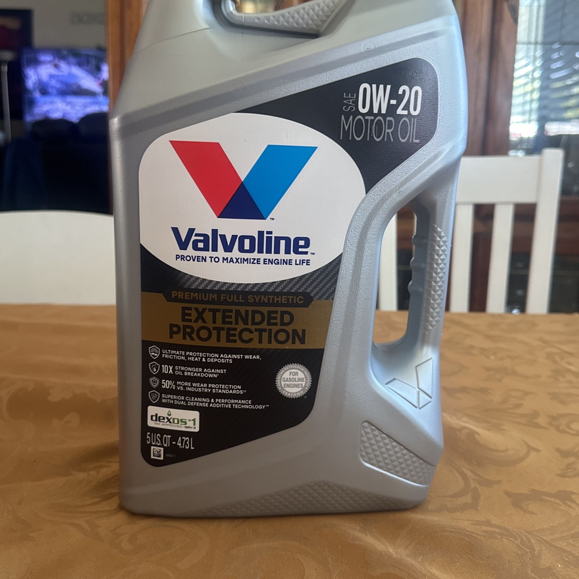 Valvoline Motor Oil Premium Full Synthetic 0W-20 5QT