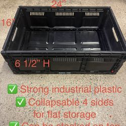 Folding Industrial Storage Crate 24” x 16” - Multiple Items Available Reduced Price