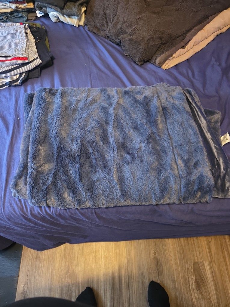 Blue Fur Throw