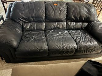 Navy blue leather Sofa group