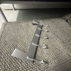 ACMETOP Over-The-Door Hook Rack – 5 Hooks (Matte Silver)