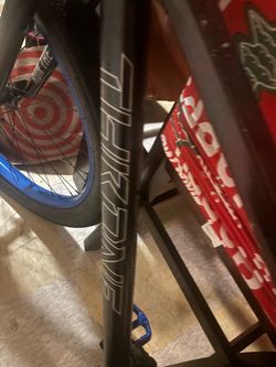 BMX Bike Black Frame Blue Rims