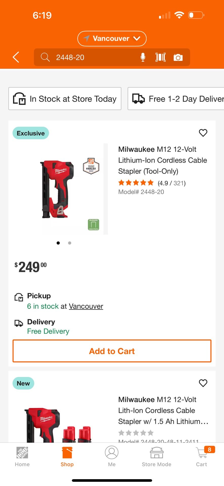 Milwaukee M12 12-Volt Lithium-Ion Cordless Cable Stapler (Tool-Only)