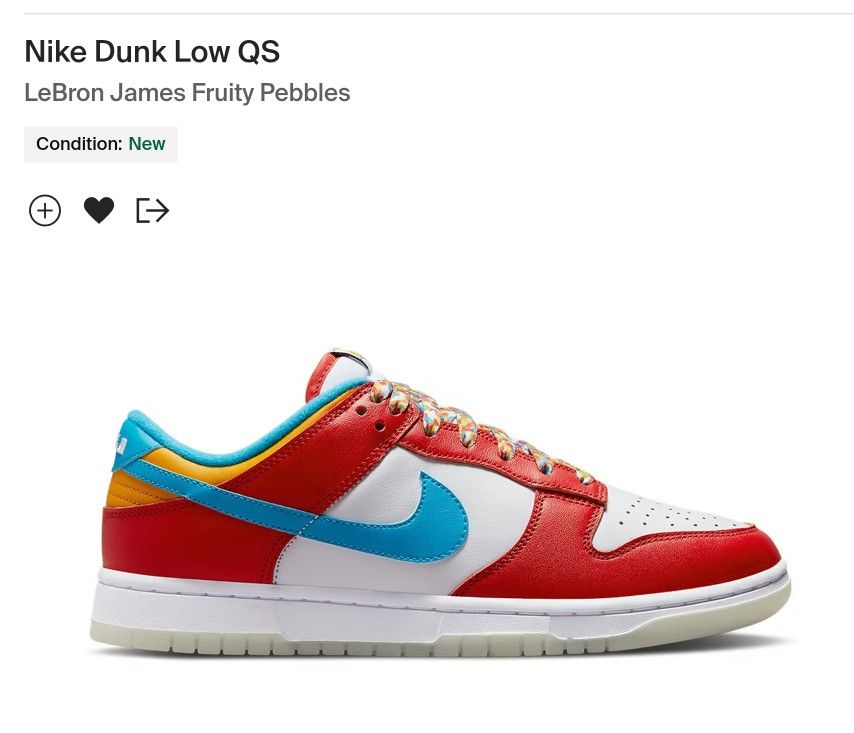 Nike Dunk Low Qs Fruity Pebbles Size 12