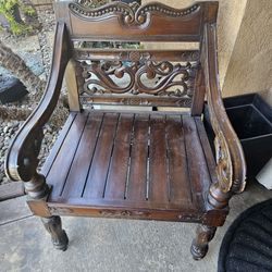 Hand Carved Solud Wood Chair