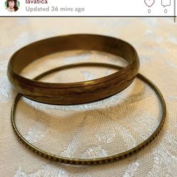 Two Brass bangles vintage preloved # 0918  #brass #bangle #bracelet