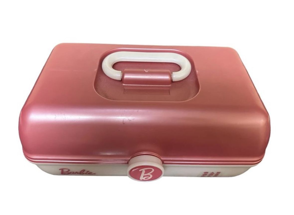 NEW! BARBIE Sparkly pink Caboodles (storage for crafts/makeup/jewelry/doll accessories/more)