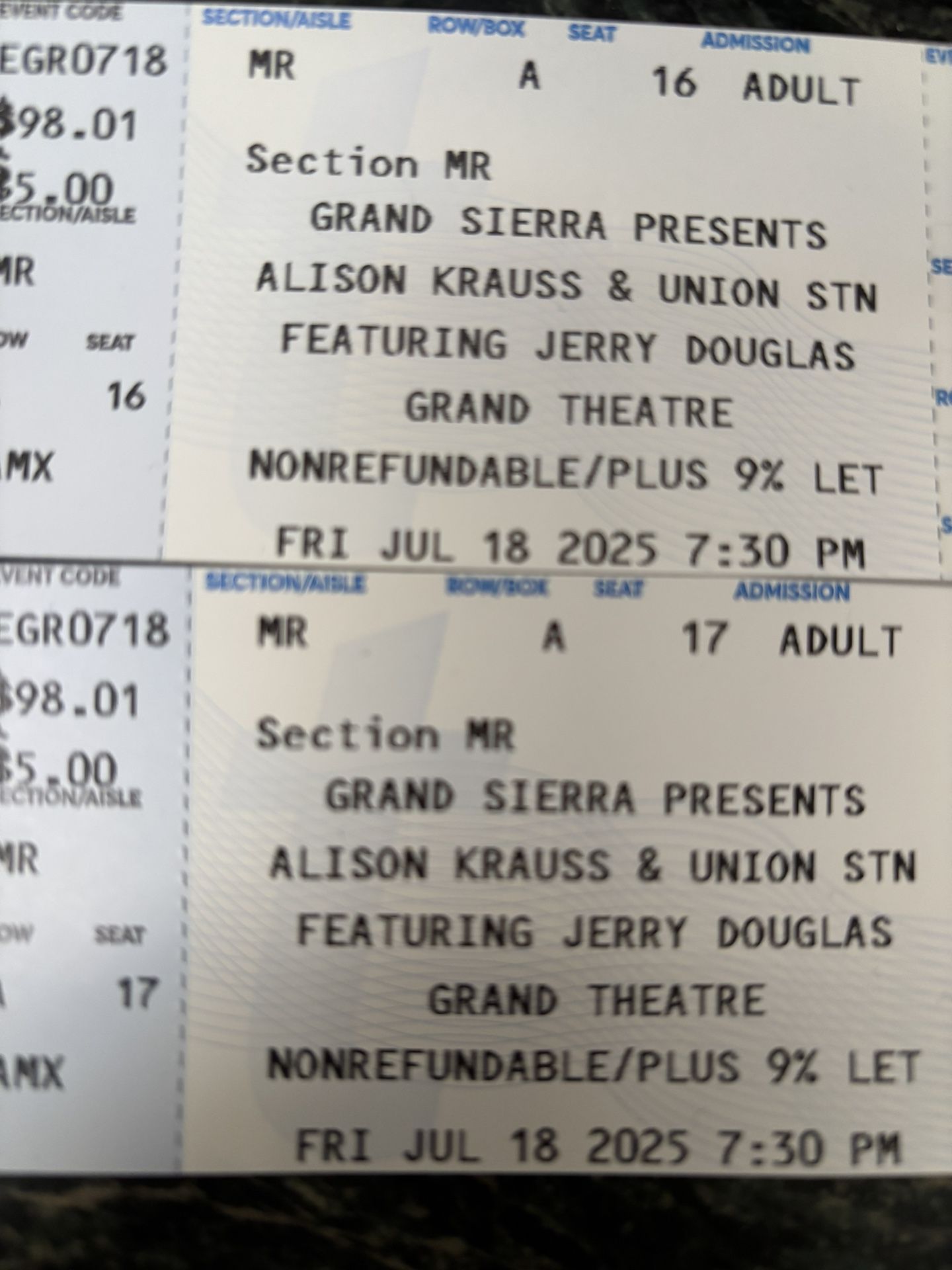 Alison Krauss & Union Station At GSR July 18