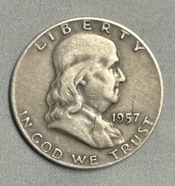 1957 Franklin Silver Half Dollar Coin