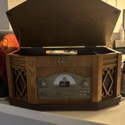 Vintage Emerson Stereo Vinyl Record Player 