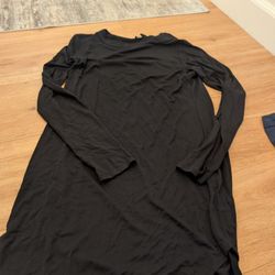 Forever 21 Long Sleeve Rayon Dress Black Never Worn Still Has Tags Size Large