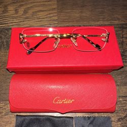 Cartier Sunglasses Clear Lens Model C Rimless Wire Frame