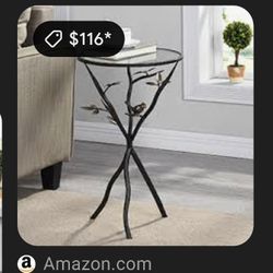 Metal And Glass End Table 