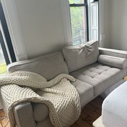 Chenille Sofa In White