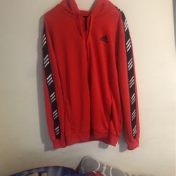 Red Adidas Zip-up Hoodie 
