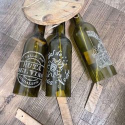 Wine Bottle  Wind Chimes. Rustic. Outdoor. Handmade. Mexico. Wine Lover. 