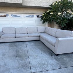 Large 2pc Beige Sectional Couch ( Delivery Available )