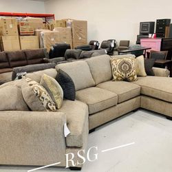 4 Piece Beige Sectional With Cuddler ✔️No Needed Credit Check 💛 $39 Down Payment with Financing