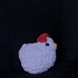 Handmade Crochet Mini White Chicken Plush With Yellow Beak