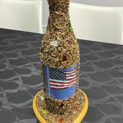 American Flag In Glass Bottle 